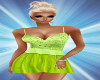 Lime Green Satin Dress