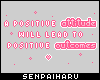 [H] Positive attitude