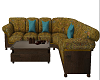 Gold brocade sofa