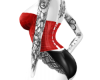 Red corset + tatts