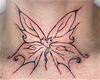 butterfly neck tattoo <3