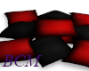 Pillows black/red