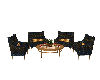 Blue Gold Coffee Chairs