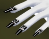 Silver Ankh Black Nails