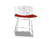 Silver & Red Barstool