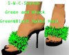 Green&Black Spike Heel
