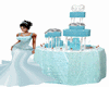Light blue wedding cake