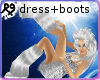 Silver Furry Dress+Boots