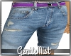 Purple Belt Denim Shorts