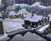 snowing winter village