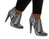 Silver Leather Booties