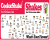 Cookie Shake Menu