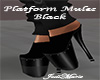 Platform Mules Black