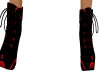 black and red mini boots
