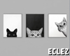 Monochrome cat canvas