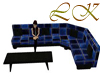 Black and Blue Sofa