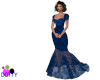 navy blue lace gown