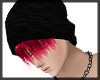Red hair black cap
