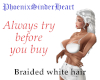 Braided white hair