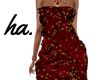 ha. Deep Red Gold Gown
