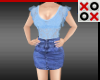 Blue Lace & Denim Skirt