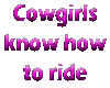 Cowgirls know how to