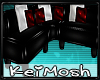 Kei|black|Red PVC Couch