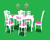 pink/ white dining table