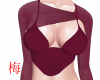 梅 wine corset top