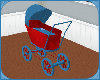 Blue & Red Baby Stroller