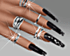 Black Shiny Nails +Rings