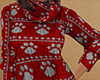 Red Paw Print Sweater F