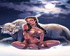 Native Girl with wolf