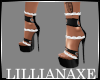 [la] White lace heels