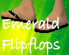 Emerald Flip Flops