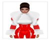 Fur Jacket Red White