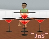 Rd/Bk Martini Club Table