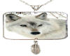 white wolf pendant