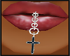 Black Cross Lip Ring