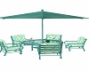 Flower Teal Patio Table