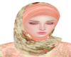 Peach Flowery Hijab