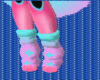 Furry pink & Aqua Feets