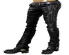 black leather pants+boot