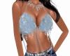 Blue Bra with Chains