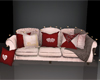 Red and white sofa