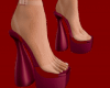 clear burgundy heels