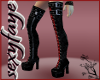 red/black laced boots