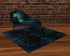 Teal Chaise and Rug
