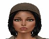 BROWN Cap + BLACK Hair