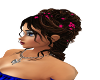 d.br. hair w/ d. pink fl